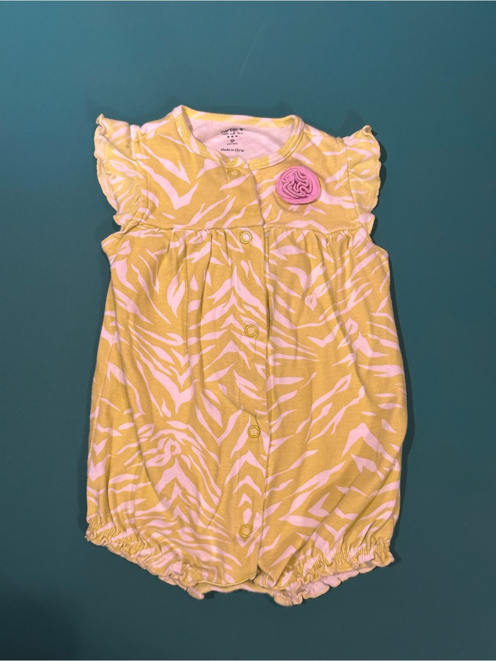 Carter's Yellow and Pink Tropical Print Baby One-Piece Bodysuit